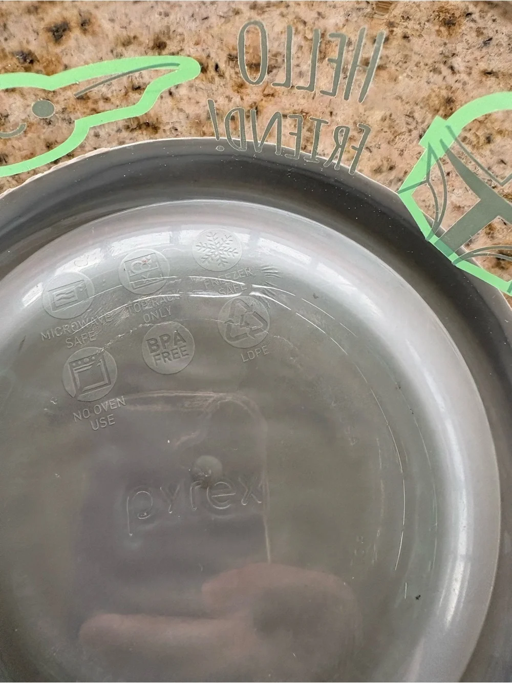 Pyrex Star Wars Hello Friend Glass Mixing Bowl with Gray Lid